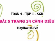 Bài 5 trang 34 Toán 9 tập 1 Cánh Diều